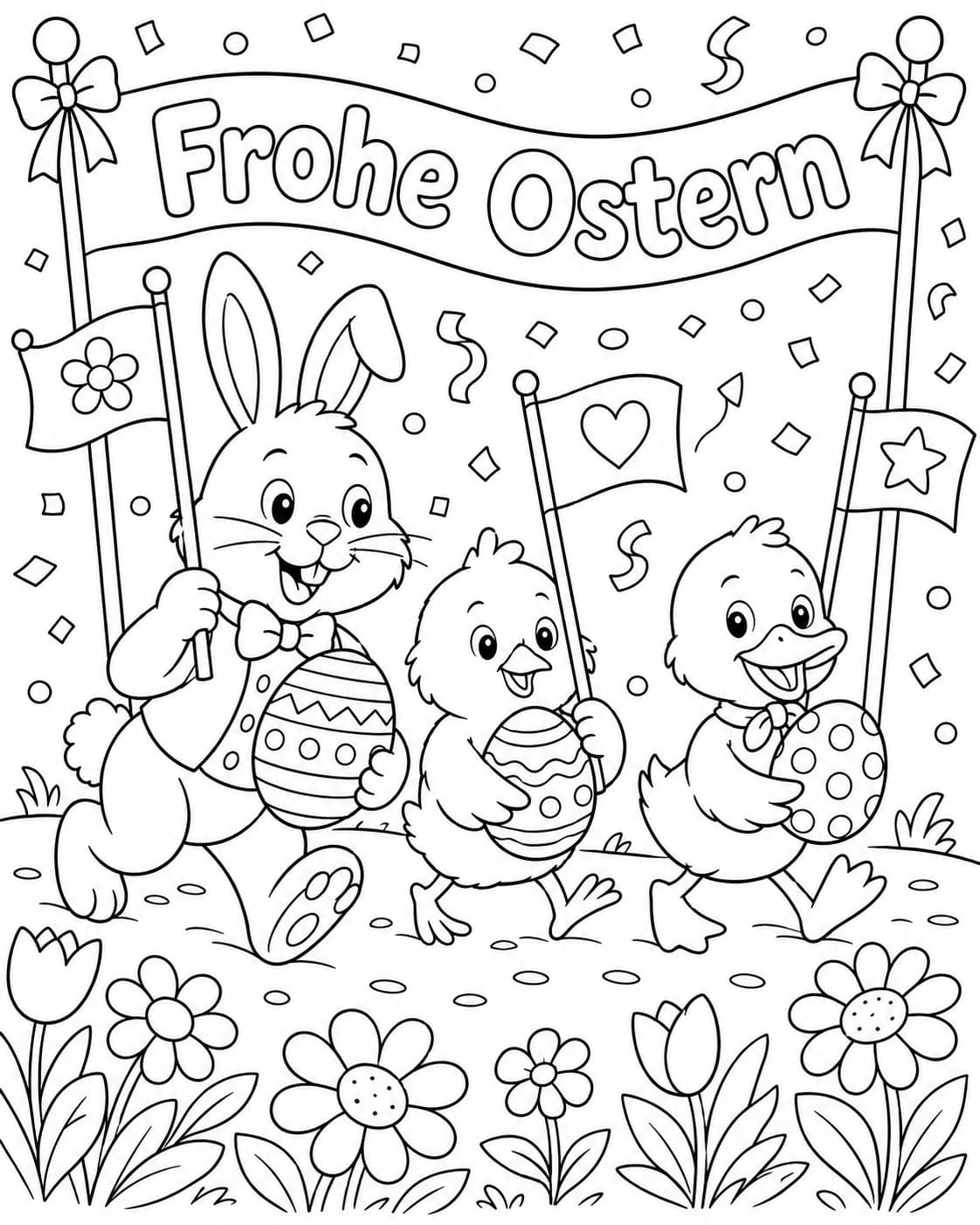 Ostern Motiv 10 als kostenloses Ausmalbild für Kinder